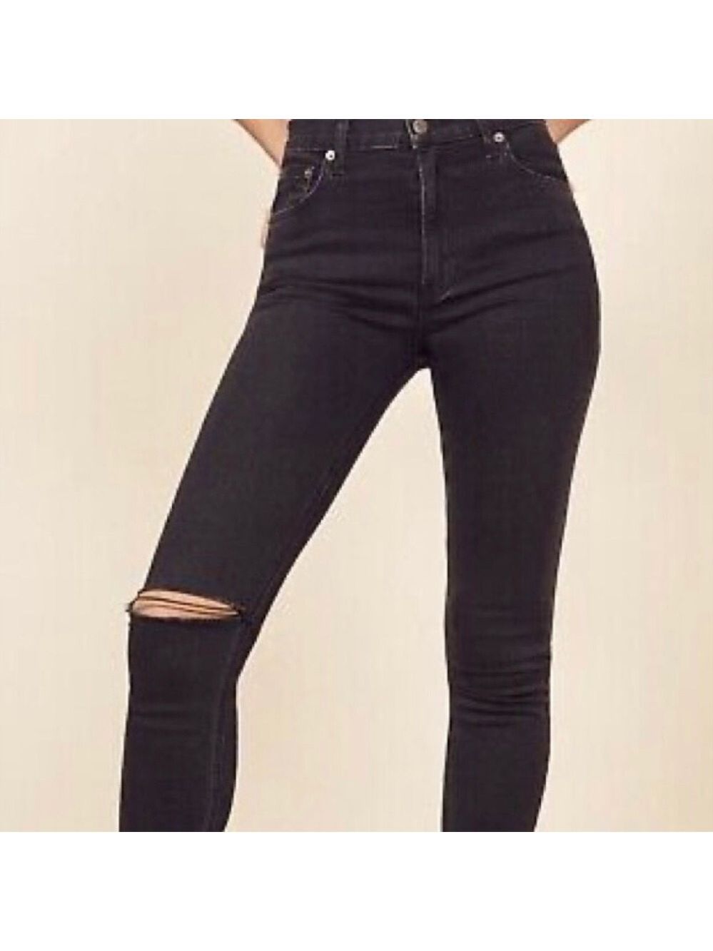 Reformation High and Skinny  black skinny jeans Size 24” stretch jet black